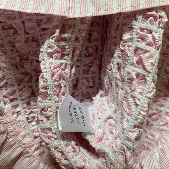 NWT Petersyn Revolve Diana Smocked Off The Shoulder Ruffle Pink Dress Women's M - Picture 7 of 8